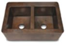 Copper Farmhouse 50/50 Sink with Apron Kings Castle Copper Farm Sink by The Countertop Company