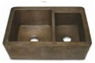 Copper Farmhouse 60/40 Sink with Apron 50/50 Farmhouse Sink by The Countertop Company
