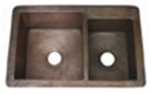 Copper Farmhouse 60/40 Sink Copper Single Well FarmHouse Sink by The Countertop Company