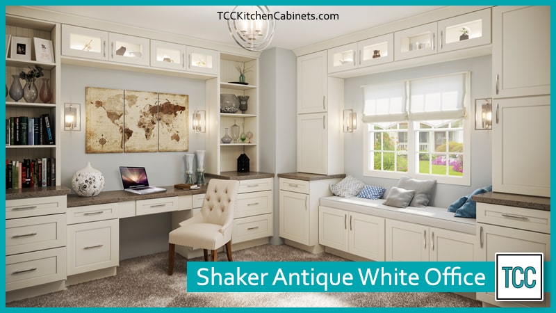 Shaker antique white office banner in San Diego, CA