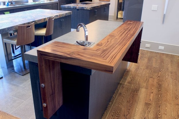 Walnut Raised Bar Countertop in Escondido, CA and the surrounding area