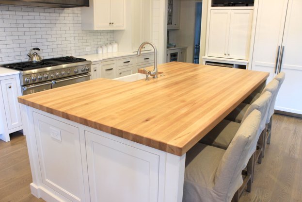 Installation process of a Maplewood countertop in San Jose, CA