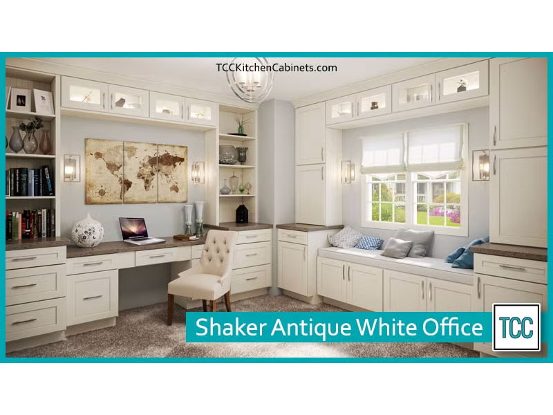 Shaker antique white office banner in San Diego, CA